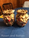 Matching set of seashell vases from Florida