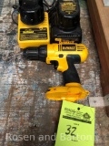 Dewalt 14.4 v, 1/2 in drill w/ 2 chargers and 2 batteries