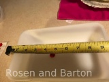 Milkglass casserole dish
