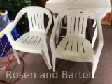 2 Plastic patio chairs