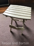 Folding Plastic Patio Table, approx 20 by 20 inches
