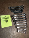 1 lot of (5) Craftsman 7mm-21mm ratchet wrenches & (11) Craftsman 7mm-17mm open end wrenches.