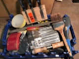Group lot of chisels, Wood boring bits, palm sanders & more
