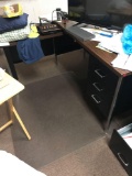L shaped metal desk, 2 piece