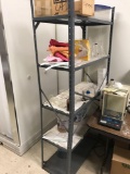 Metal Shelf, with misc lab supplies