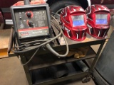 Lincoln Electric Weld-Pak 100 Welder w/ cart and helmets