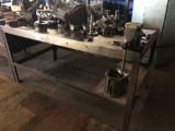 Columbian #504 Vice on Homemade Steel Shop Drain Work Bench