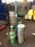 Portable gas cart. Includes acetylene and oxygen tanks