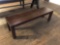 Set of two hand crafted, wooden dining room table benches from Cleveland, Oh.