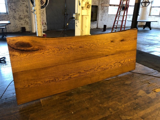 9 ft x 40.5 in wide x 2 in thick Finished Live Edge Table