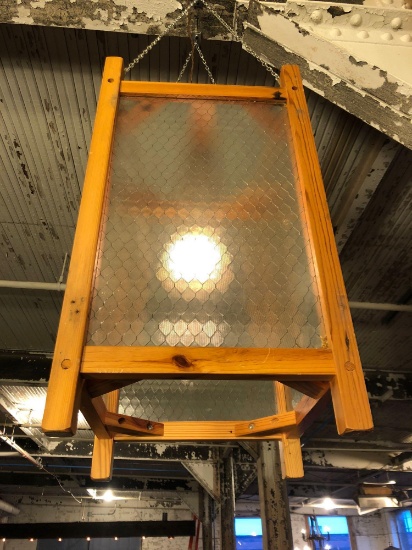 Vintage Chicken Wire Hanging Box Lights