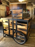 Hand Crafted 2 Keg Beer Cart w/ harvested lumber from Winstar Farm-Versailles, Kentucky