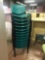 Lot of 13 matching stackable plastic chairs