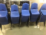 39- Blue Plastic School chairs