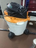 Ridgid 5 gallon shop vac, powers on. Appears to have been used by floor crew