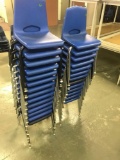 27 Smaller blue plastic chairs