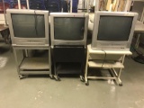 3 TV's with carts, condition will be updated