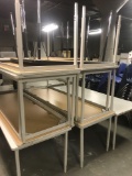 8 various laminate top tables, all are computer lab style, see description for various sizes