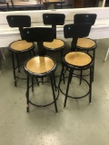 Lot of 5 Metal framed bar stools