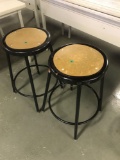 2- metal framed bar stools