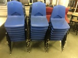 23- Blue Plastic School chairs