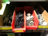 Shelf load of Duct-O-Wire power feeds, mounting clamps, insulators etc