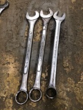 Group Lot of 3 Large Open End Wrenches.