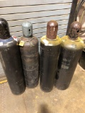 Lot of 6 misc empty tanks of Acetylene, Dissolved