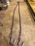 ACCO 5/8 in x 15 ft Adjustable Double Leg Sling Chain w/ D ring.