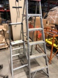 Lot of 2 aluminum ladders