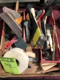 Group lot of misc drywall tools etc