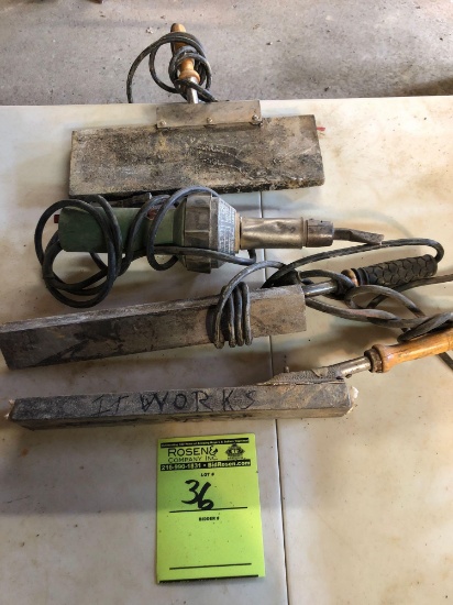 Lot of (4) Hot air blowers and hot irons.