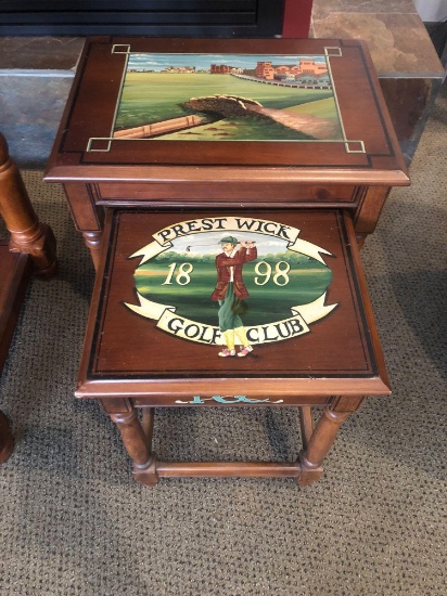 Prest Wick Golf Club tuck away end tables.