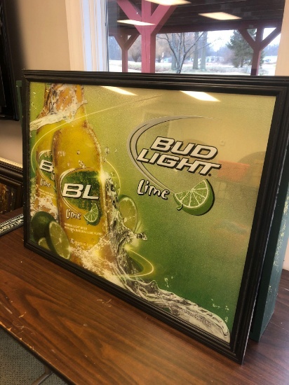 Bud Light Lime mirrored/glitter sign