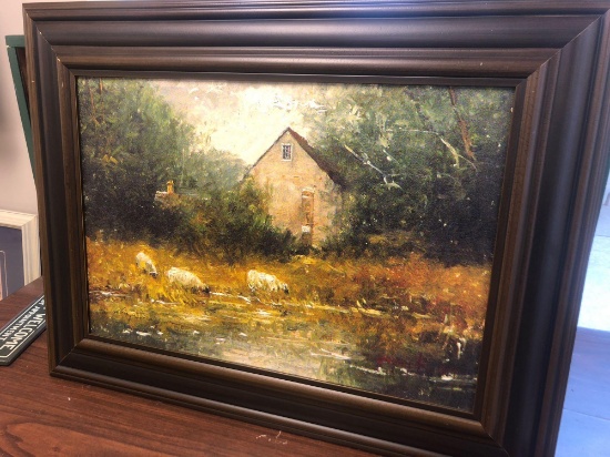 The Lake at Bibury painting