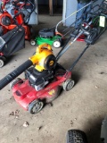 Troy Bilt Self Propelled Wall Behind Mower, Poulan Pro Blower & Yard Machines Weed Eater