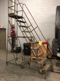 10 step Industrial rolling platform ladder