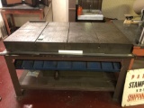 63 in x 36 in x 6 in Solid Steel Die/Setup Table on Stand