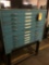 (2) Vintage Blueprint cabinets on stand, 10 Drawers total.