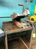 Everett Industries Cut-Off Saw on Steel Table