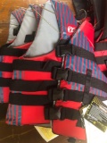 New Family of 3 JetPilot Red/Grey Life Jackets