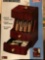 Solid Wood Motorized Deluxe Coin Sorter (sorts & counts, classic cherry finish, accessory drawer)