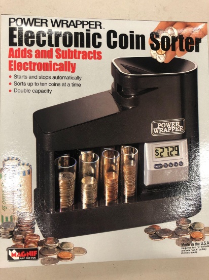 The Power Wrapper Electronic Coin Sorter (adds/subtracts electronically,  starts and stops | Industrial Machinery & Equipment General Merchandise |  Online Auctions | Proxibid