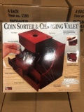 Coin Sorter & Charging Valet (Charges up to 3 handheld devices, sorts, stacks & counts coins,