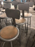 (3) Vintage Steel Shop Stools