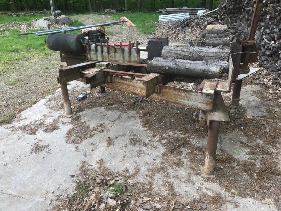 HEAVY homemade log splitter with 10 HP Motor.