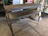 Vintage Work Table w/ Cast Legs and Wooden Top