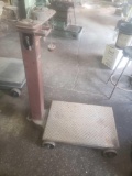 Fairbanks scale on casters.