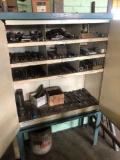 Steel Cabinet loaded with assorted end mills, taps etc