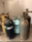 Lot of 5 small welding supply tanks.